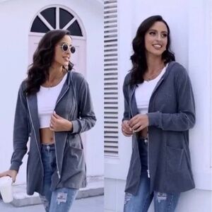 Miusey Gray Tunic Hooded Sweatshirt Women’s XL~ NEW